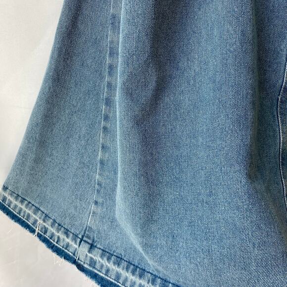 DR2 Daniel Rainn A-line Denim Maxi Skirt Women M Acid Wash Blue Raw Hem‎ NWT - Picture 5 of 11
